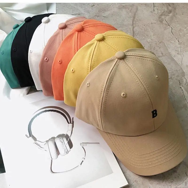 Women Men Couple Summer Cotton Baseball Cap  Letter Embroidery Solid Color Harajuku Hip Hop Street  Hat image 2