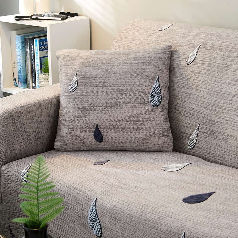 string printed Stretch Elastic cushion cojines decorativos para sofa Capa de Almofada coussin de salon housse de cous