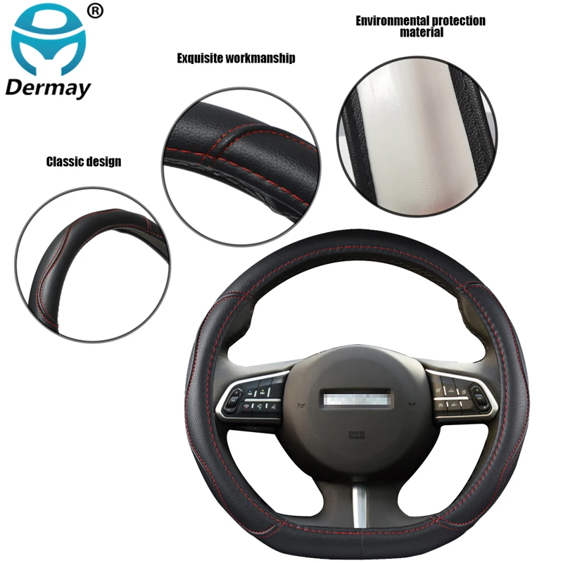 for Haval F7 F7X F5 PU Leather Car Steering Wheel Cover D Shape Auto Accessories interior Fast Shipping