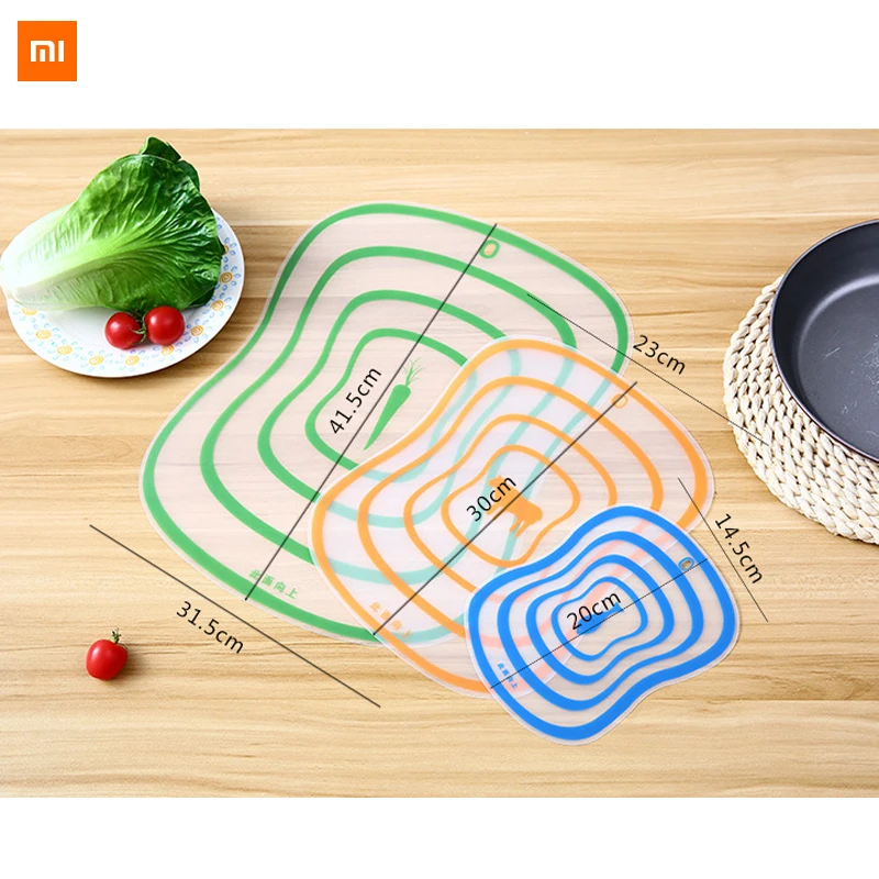 새로운 XiaoMi 식품 학년 PP 커팅 보드 주방 플라스틱 절단 과일 보드 가정용 미끄럼 방지 슬라이스 투명 커팅 보드
