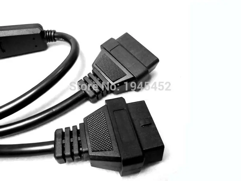 OBD II cable 16 Pin OBD 2 Splitter Adapter Extension Cable Male to Dual Female Y Connector obd2 extended interface line