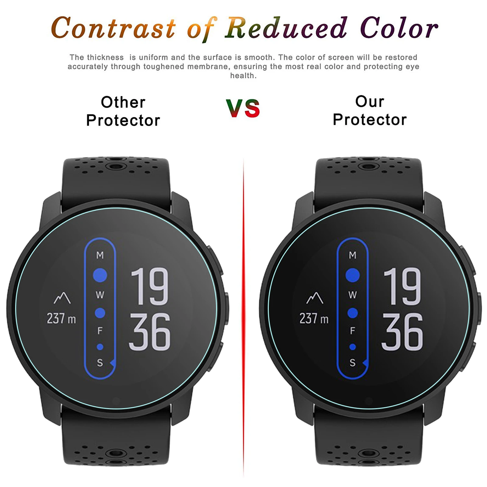 Tấm Bảo Vệ Màn Hình Kính Cường Lực 9H Cho SUUNTO 9 Đỉnh Đồng Hồ Thông Minh Smartwatch 3 Gói 2.5D HD Trầy Xước Chống Không Bong Bóng màn Hình Kính Bảo Vệ