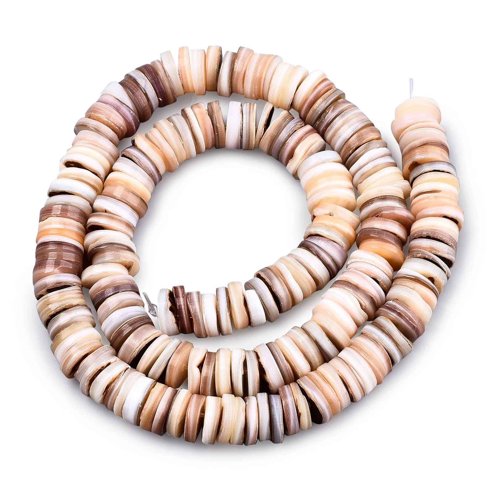 Flat Round Natural Freshwater Shell Heishi Beads 6~7mm 8~9mm 10~11mm Bead for Jewelry Making Accessories about 170~175pcs/strand