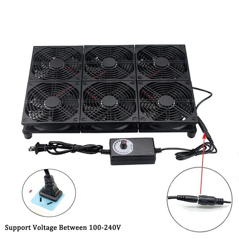 Gdstime 120mm Router TV Box Lüfter Mit speed Controller Big Airflow Stille Kühler Gaming Router Laptop Basis Fan 2/4/6 Fan