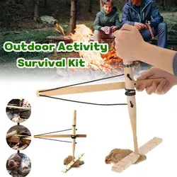 Drill Wood Make Fire Bow Kit Survival Camping Outdoor Emergency Friction Starter camping equipment нож складной самооборона