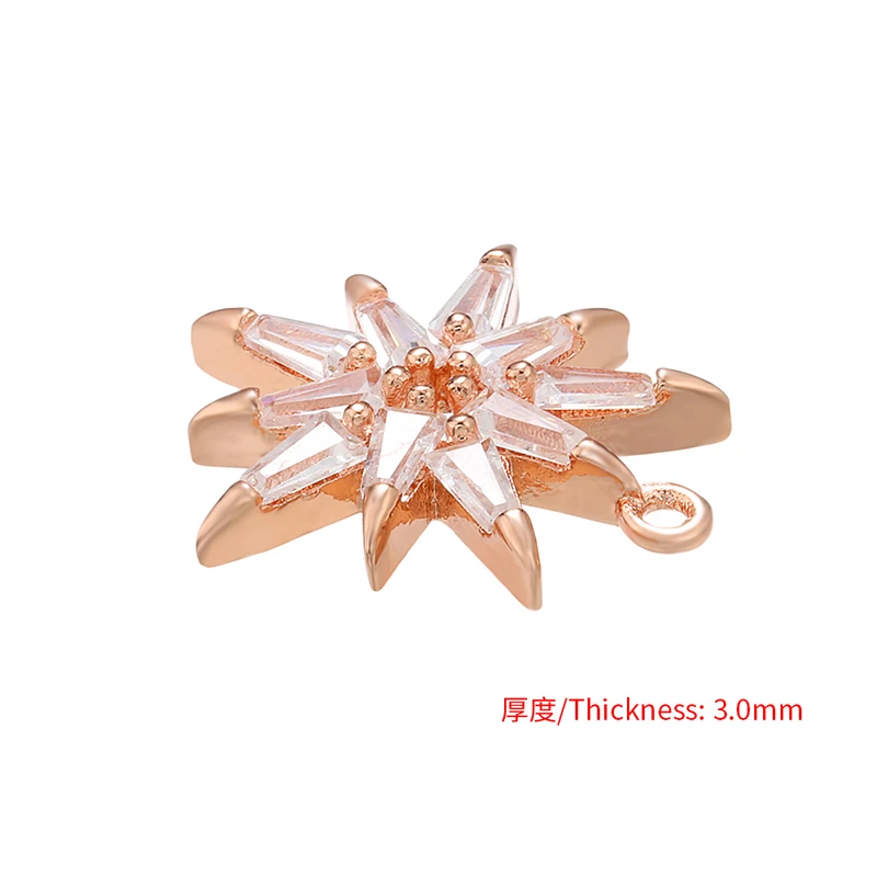 16x17mm Brass Crystal Multi-Angle Star Pendant for Women Handmade DIY Jewelry Accessories Making Findings Model:VD608