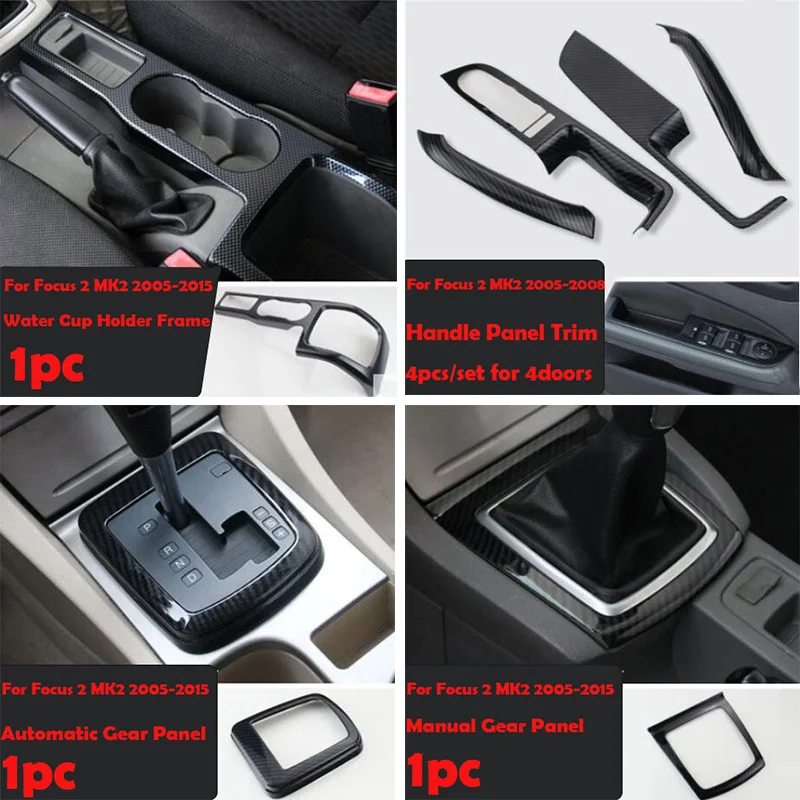 Car-Styling Accessories Air vent Gear Water Cup Holder AC Panel Interior Decorative Cover Case For Ford Focus 2 mk2 2005-2008