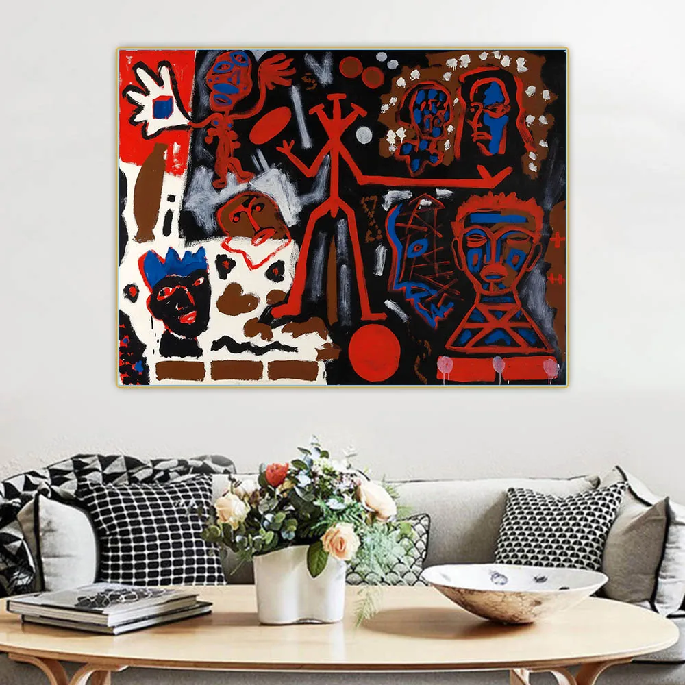 Music problems by A.R Penck Abstract Canvas Oil Painting Aesthetics Picture Artwork Backdrop Wall Hanging Decor Home Decoration