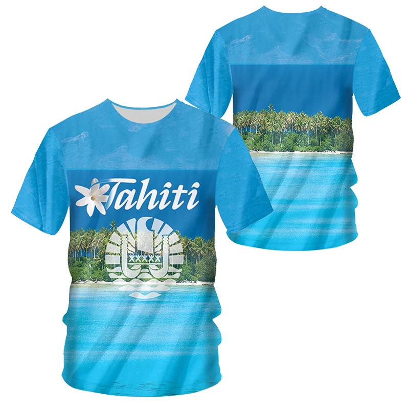 3D Print Tahiti Polinésia Islands Viagem Verão T-shirt Shorts Set Sportswear Tracksuit O Pescoço de Manga Curta Roupas Masculinas Terno