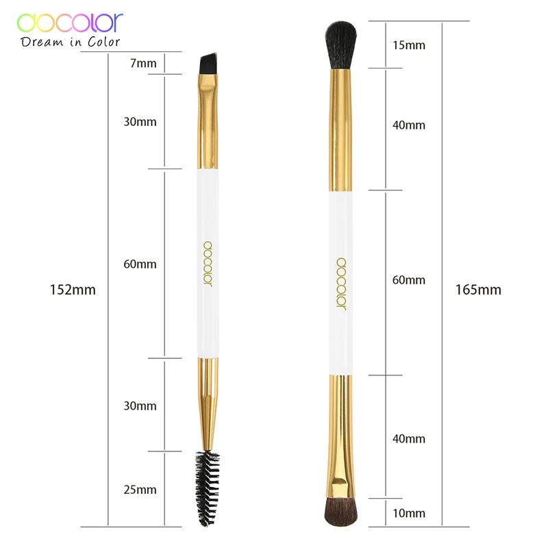 Docolor Professional Eyebrow Brush+Eyebrow Comb with Eye Shadow Brush and Blending Brush Beauty Makeup brushes for eye Brush