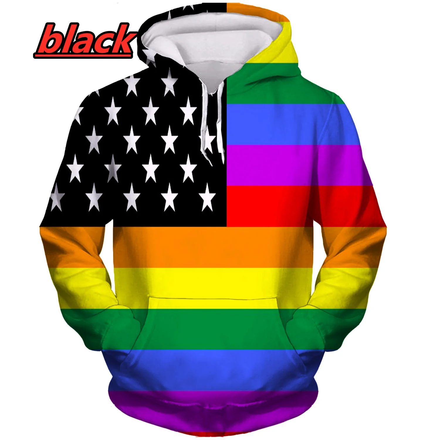 Flaga LGBT dla lesbijek gejów kolorowe drukowane 3D bluza z kapturem mężczyźni/kobiety Hip Hop tęczowa flaga bluza ameryka Pullover pary koszula