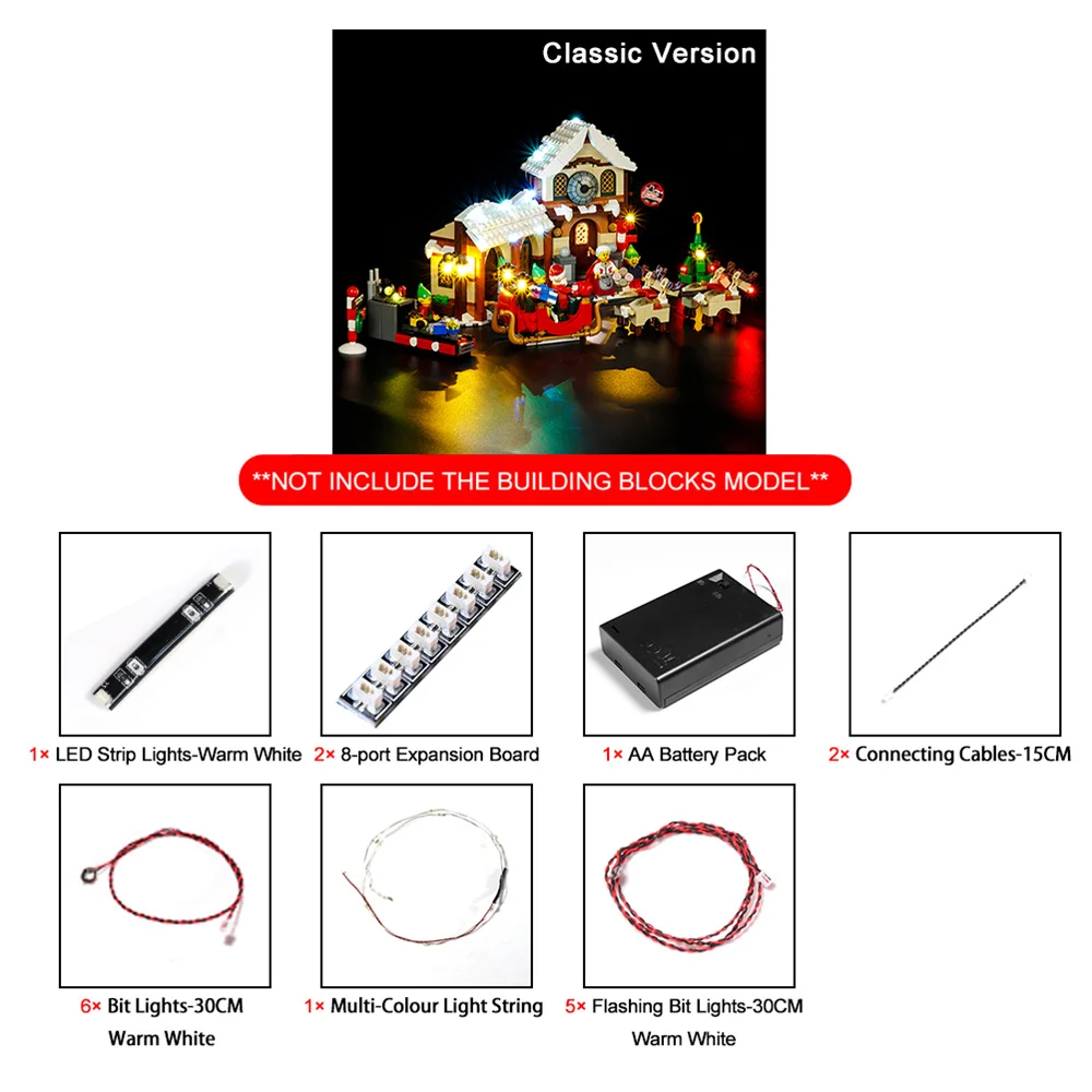 Led Light Set  For 10245 Santa\'s Workshop The Father Christmas\' Working Room Winter Building Blocks Only Light