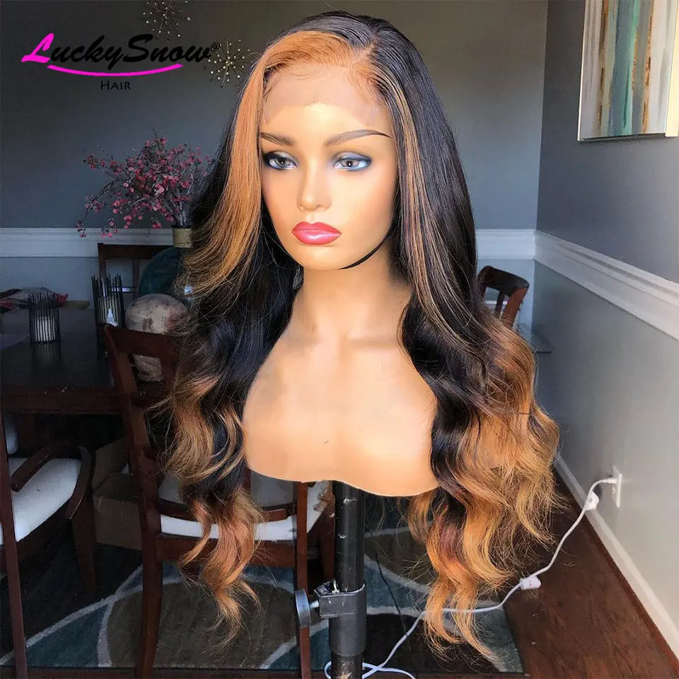 تأثيري أومبير براون أسود الجسم موجة 13x4 شفاف HD الدانتيل الباروكات الأمامية للنساء 180 الكثافة البرازيلي الملونة باروكة من شعر طبيعي #4