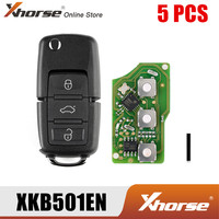 XHORSE XKB501EN Wire Remote Key 3 Buttons For Volkswagen B5 Type 5PCS/Lot