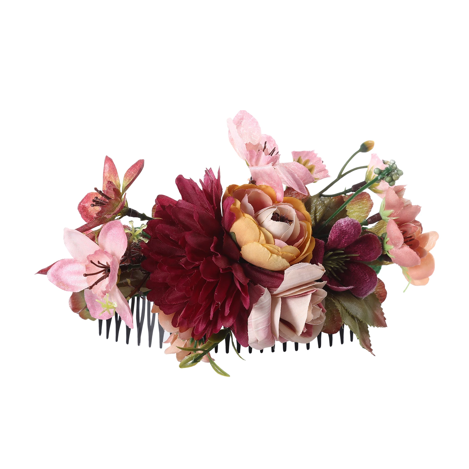 Haimeikang New Fashion Head Comb Artificial Flower Head Comb Party Wedding For Women Elegant Headdress Festival Hair Accessories