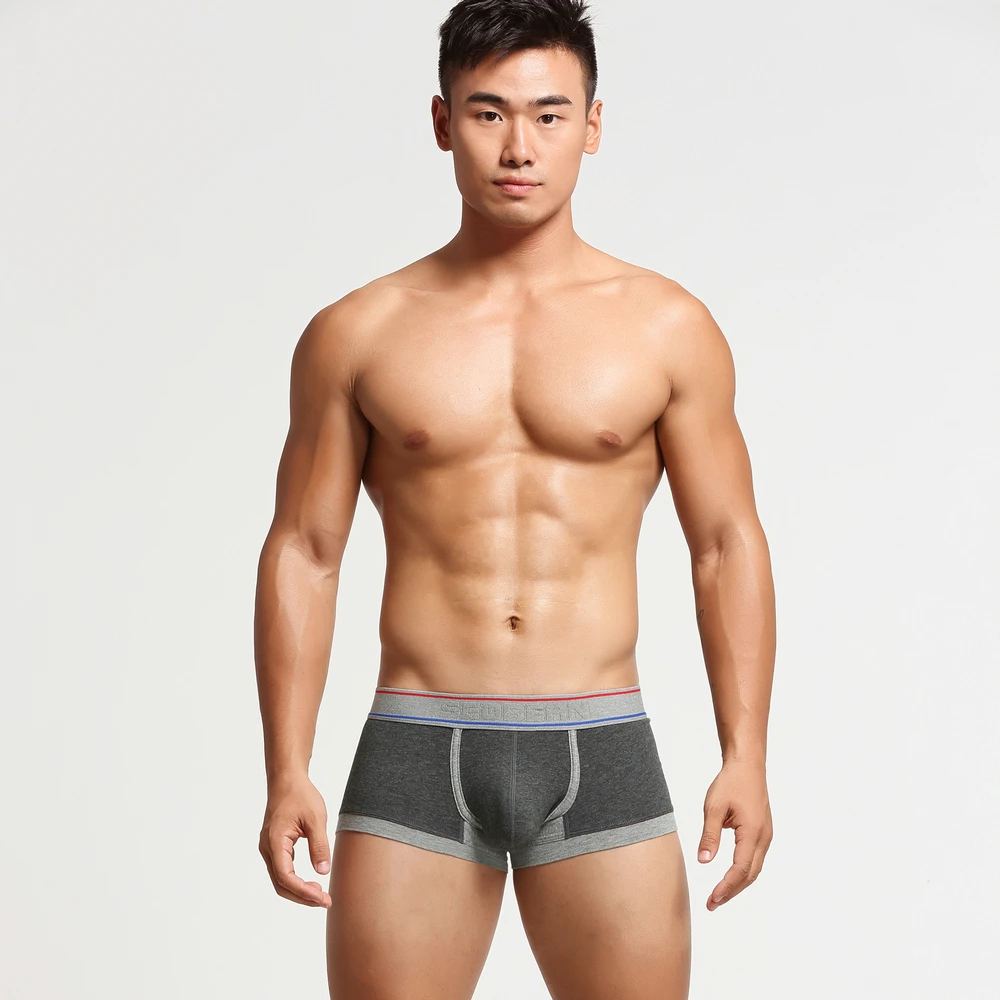 New SEOBEAN Mens Low Rise  Cotton Sexy Boxer Trunk Underwear