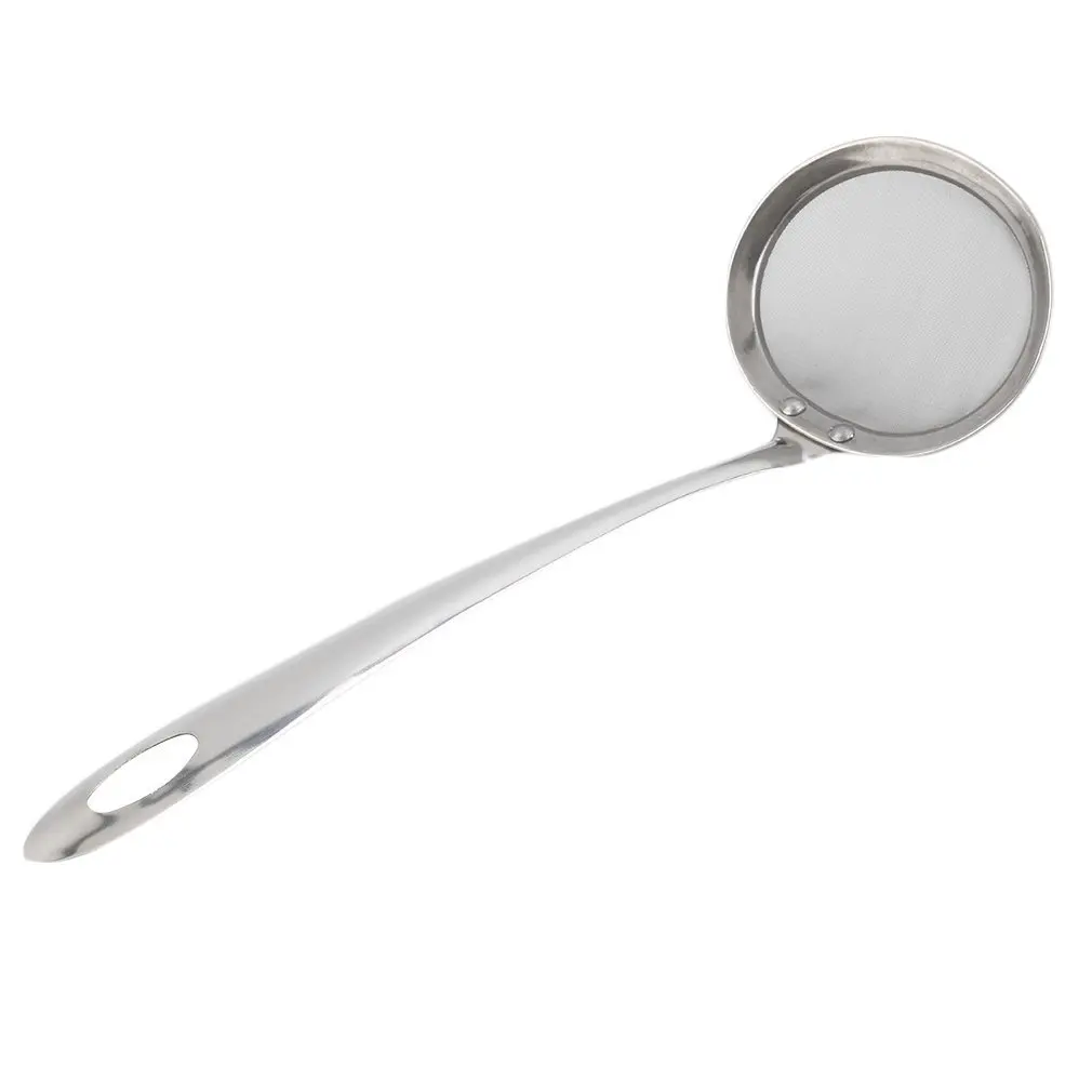 Colador de malla de acero inoxidable multifuncional para cocina, cuchara coladora para sopa, Espumador, accesorios de cocina