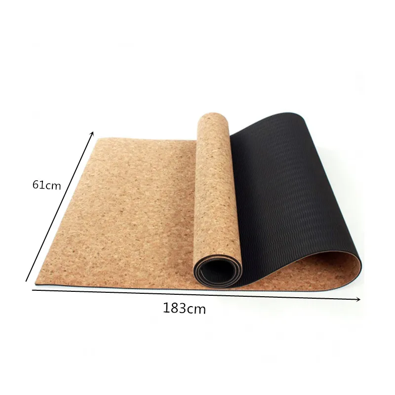 Non-slip Cork Natural Yoga Mats For Fitness Women Pilates Gymnastics Mats Brand Yoga Exercise Pads Sports Mat Set 183cm*61cm*4mm