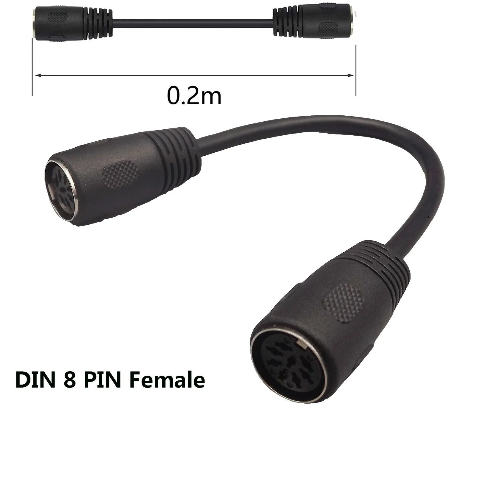 1pc Din 8-Pins Female to MIDI 8 PIN Female Speaker Audio System Microphone Signal Control Short Extension Connector Cable 20cm