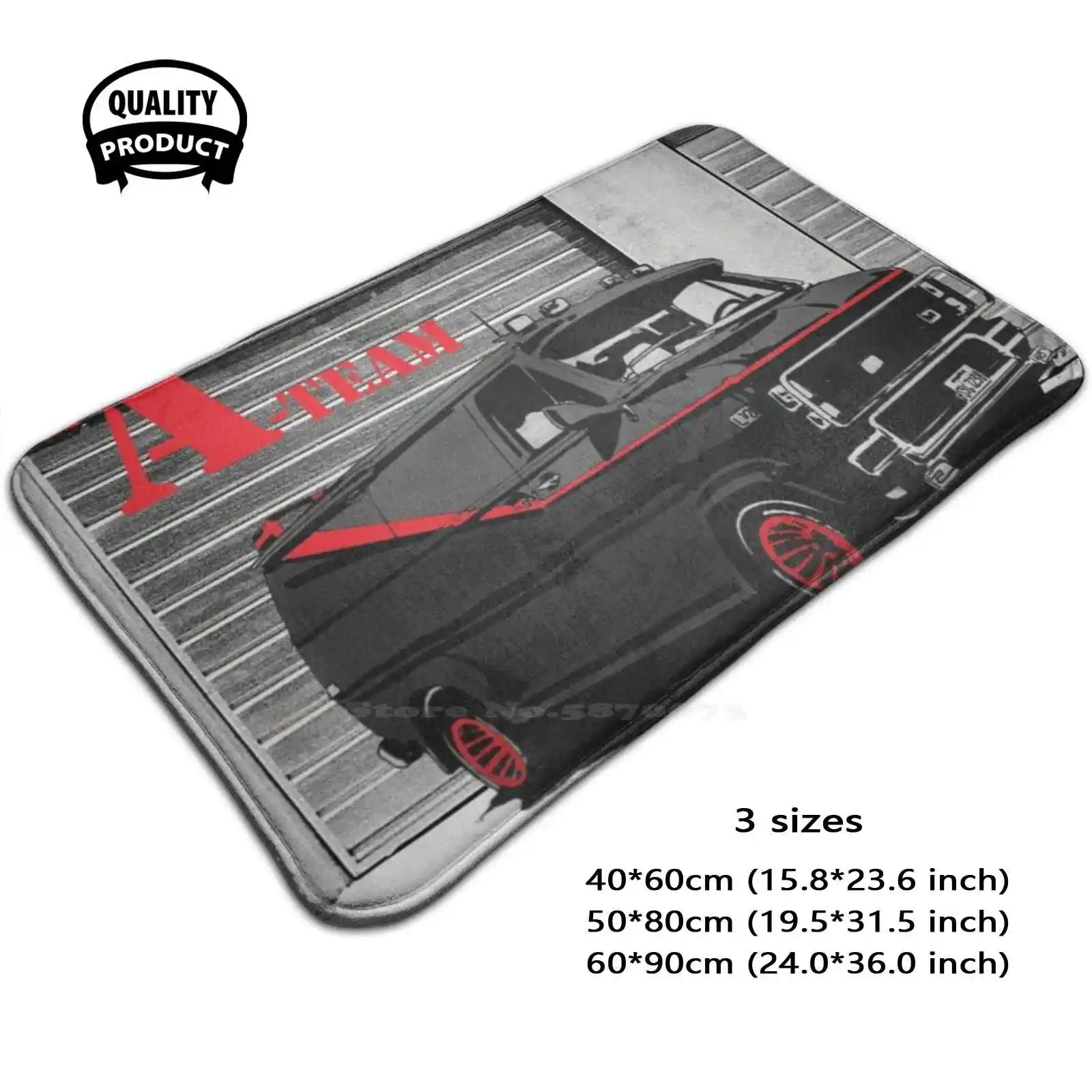 A Team Van Soft Cushion Car Home Carpet Door Mat Ateam Mrt Van Baracus Fool Murdoch Tv Garage Car Action Series Black Red Grey