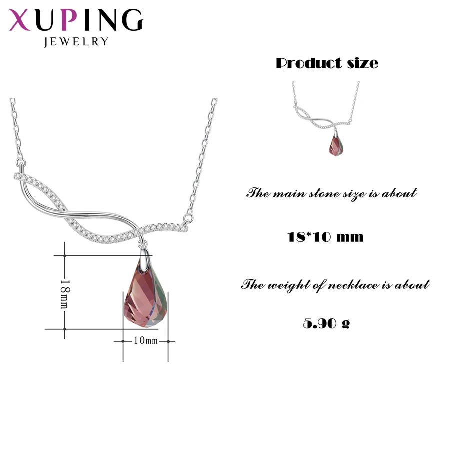 Xuping Jewelry Design Fashion Crystal Necklace for Family Best Birthday Lovely Gifts 40258