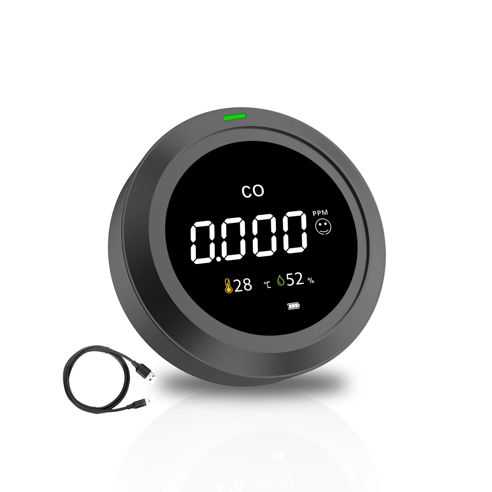 Fabisense co medidor monitor de co portátil com temperatura ambiente umidade 0 500500ppm detector qualidade do ar para o quarto escritório carro