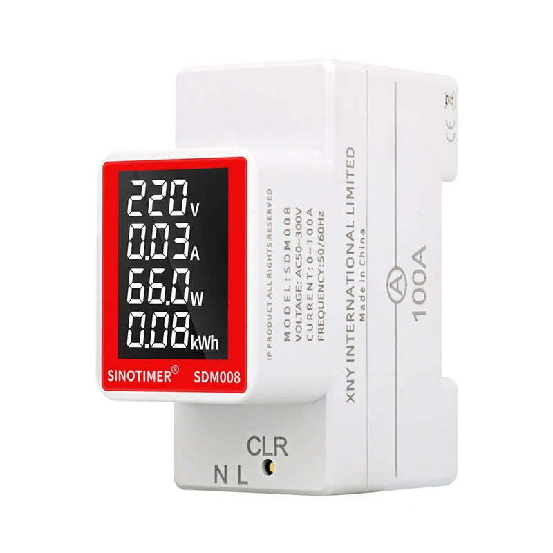 Din Rail Electricity Digital Meter Power Energy Voltmeter Ammeter Watt kWh Reset Power Consumption Wattmeter Monitor AC 50V~300V