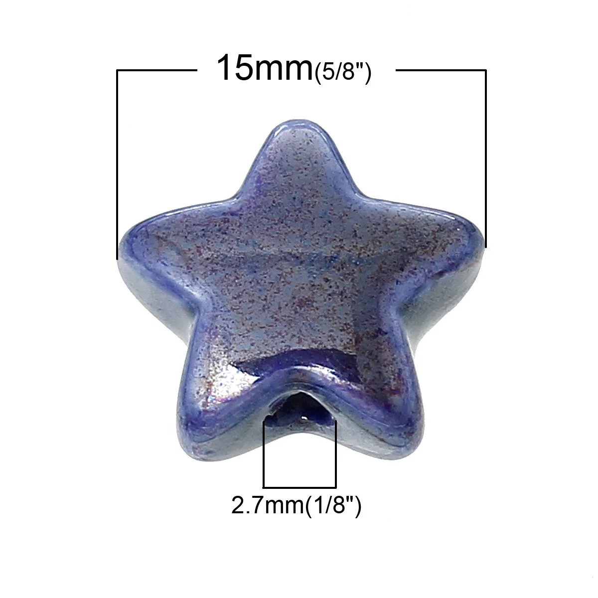 Random Color Pentagram Star Ceramics Beads About 15mm x15mm For DIY Jewelry Findings Making Materials Handmade Supplies ,10 PCs