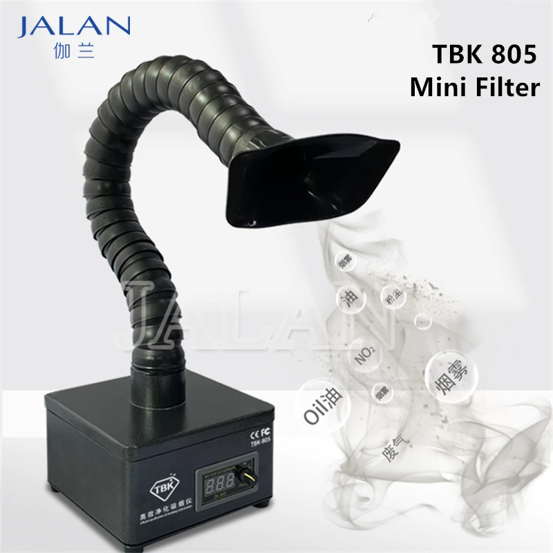 TBK 805-MINI limpiador portátil de humos, estación de soldadura, purificador de filtro de humo para teléfono móvil, herramienta de reparación de placa base