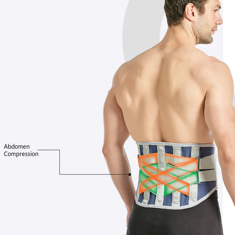 Lumbar Back Support Belt Disc Herniation Orthopedic Waist Support Brace with Removable Double Pull Strap Pads And Steel Splints