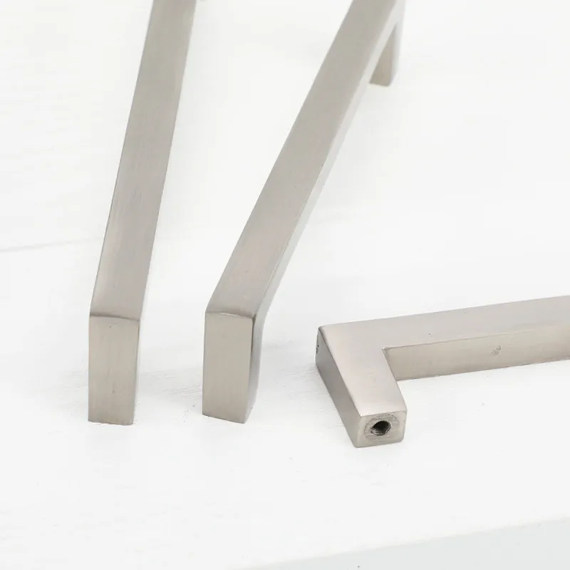 Black Cabinet Handles Kitchen Door Handles Drawer Knobs Aluminum Alloy Wardrobe Door Handles Brushed Modern Style Hardware