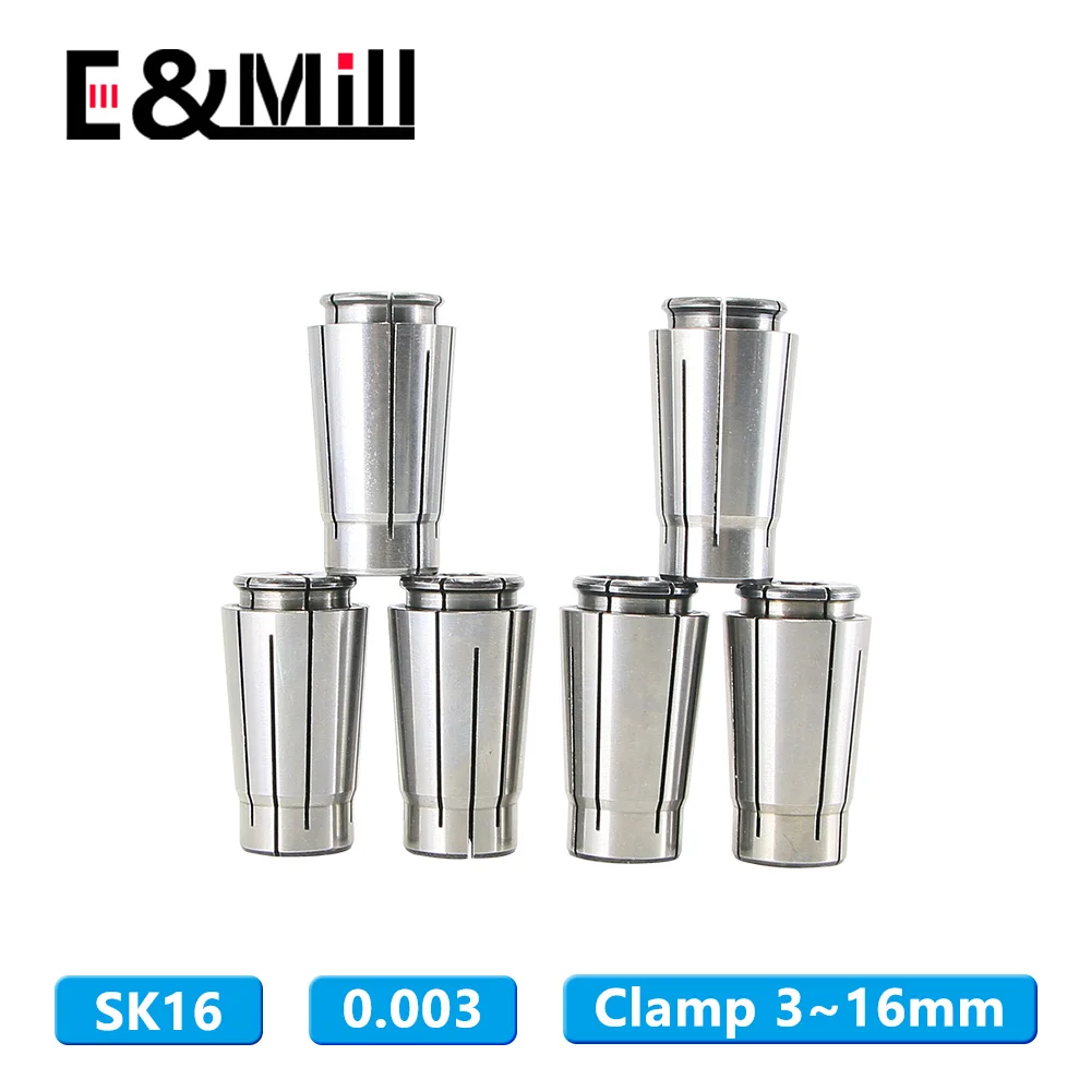 

SK16 Collet High Precision 0.003 Collet SK Chuck CNC Lathe Milling Cutter Chuck Collet Tool Holder 3~16mm 1/8 Hole Chuck Collet