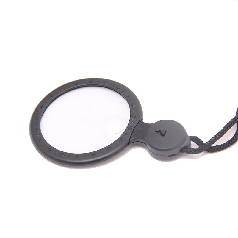 Handheld Portable magnifier with LED Light Hanging Type Reading Magnifying Glass with Rope 4X 10X loupe Double Lens lupa