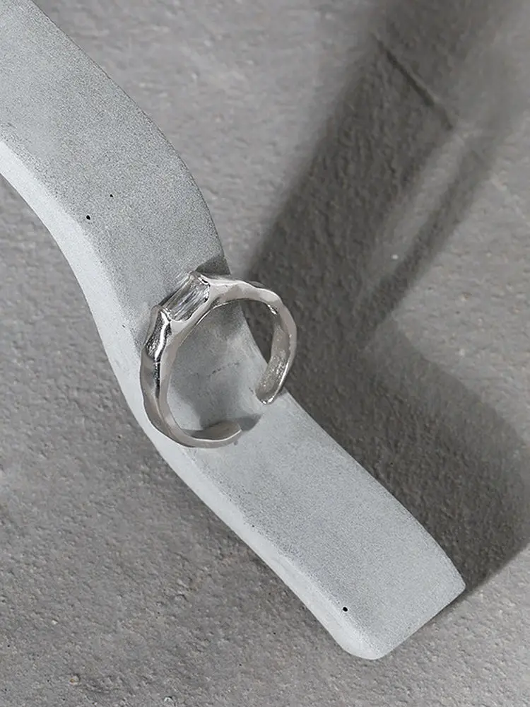 S'STEEL 925 Sterling Silver Design Simple Zirconium Inlaid Texture Ring gift For Women Wedding 2021 Fine accessories Jewelry