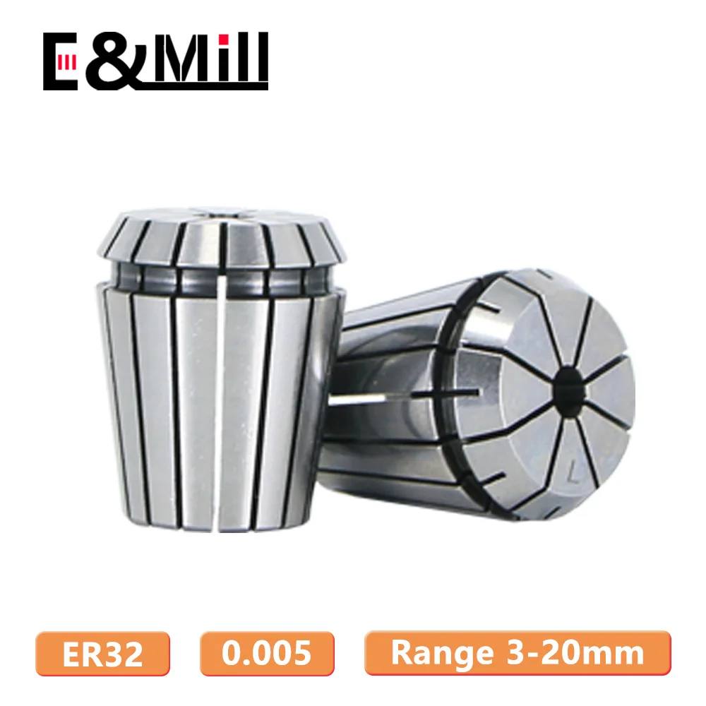 High Quality High Precision ER32 3~20mm 0.005 ER Spring Collet Chuck For CNC Milling Tool Holder Engraving Machine Lathe Mill