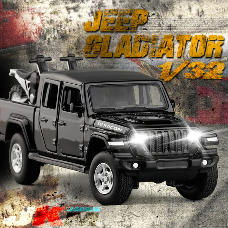 1:32 Wrangler Gladiator Alloy Pickup Car Model Diecast Metal Toy Off-road Vehicles Car Model Simulation Collection Kids Toy Gift