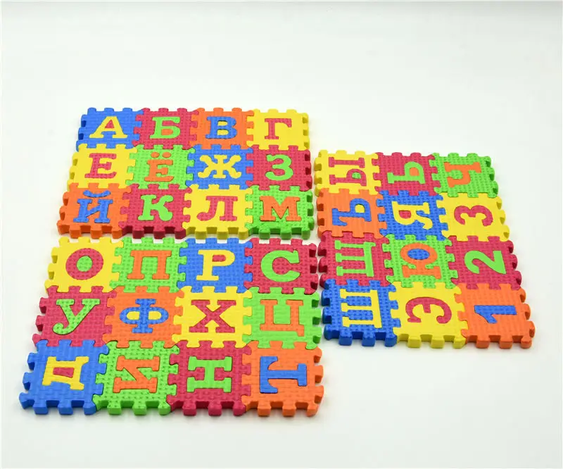 Russia Children Mini EVA Foam Rug  Alphabet Mosaic Letters Numbers Floor Soft Baby Mat 3d Puzzle Kids Educational Russian Toys