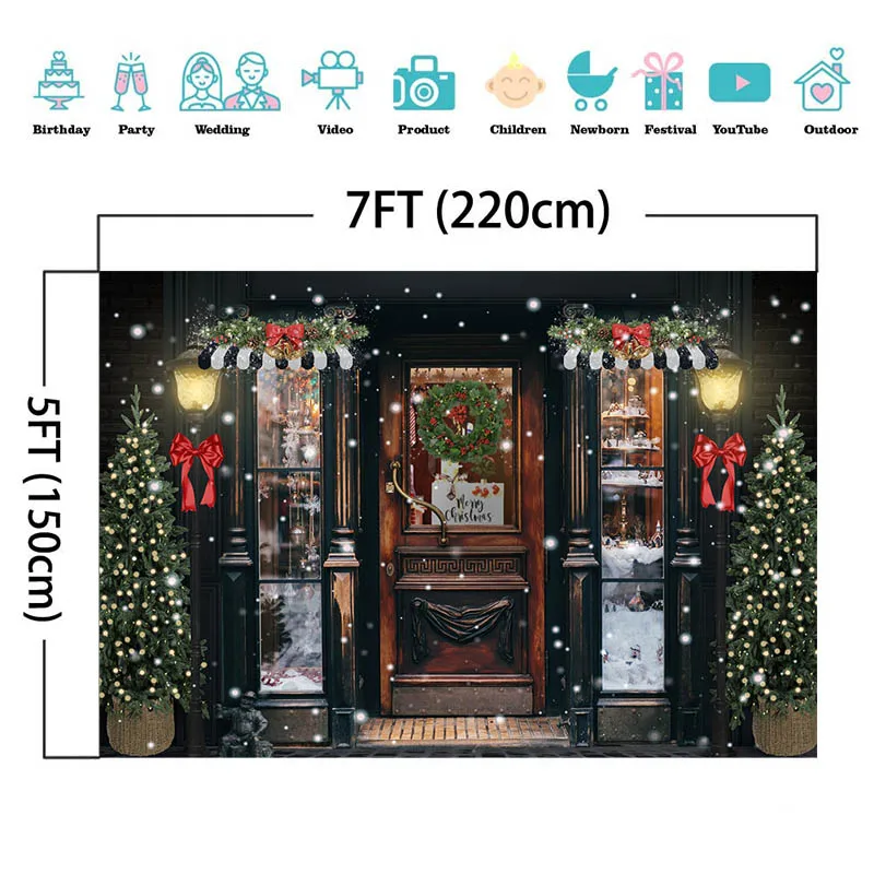 크리스마스 장난감 가게 사진 배경, 겨울 눈 크리스마스 나무 어린이 생일 초상화 배경 장식 집 사진 스튜디오