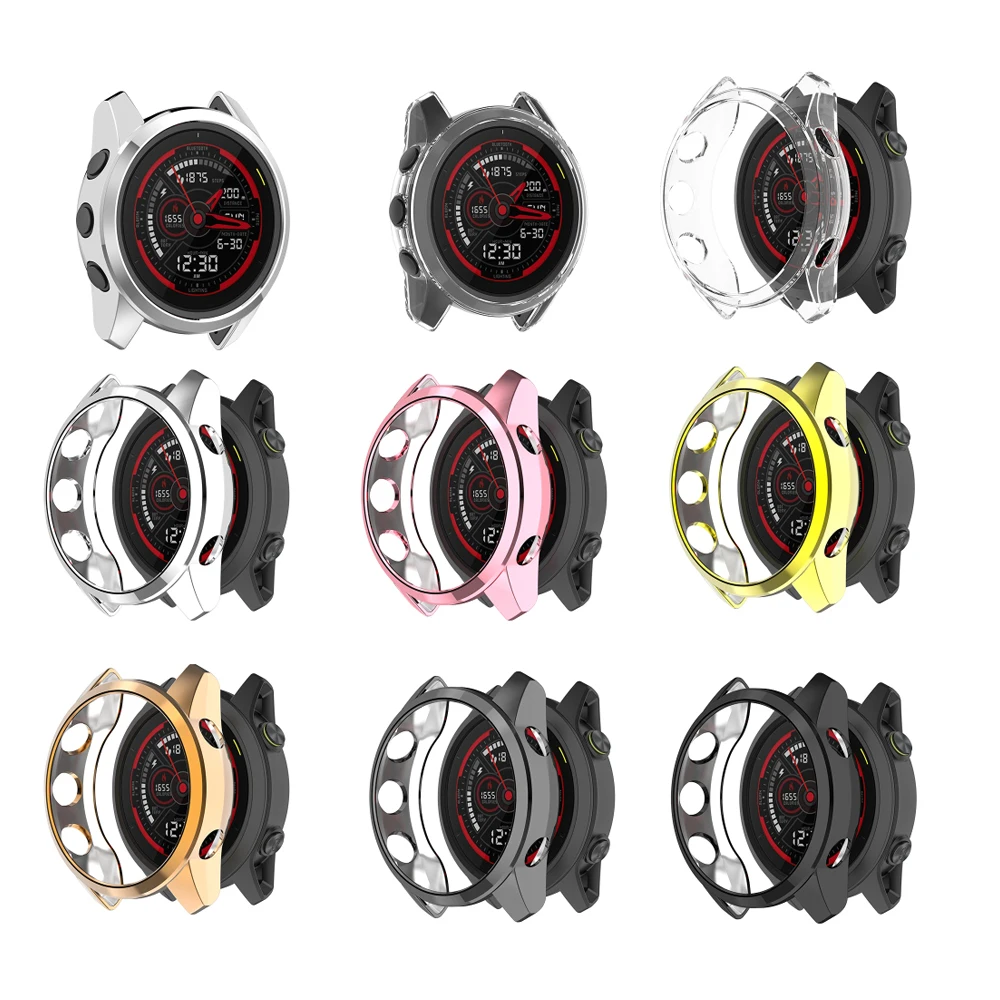 Galvanik TPU Weiche Fall Abdeckung Shell Schirm-schutz Lünette Rahmen Stoßstange Für Garmin Forerunner 745 Smart Uhr Zubehör