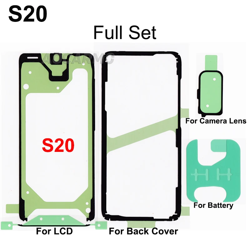 Aocarmo For Samsung Galaxy S20 Full Set Adhesive LCD Screen Tape Back Battery Cover Frame Camera Lens Waterproof Sticker Glue