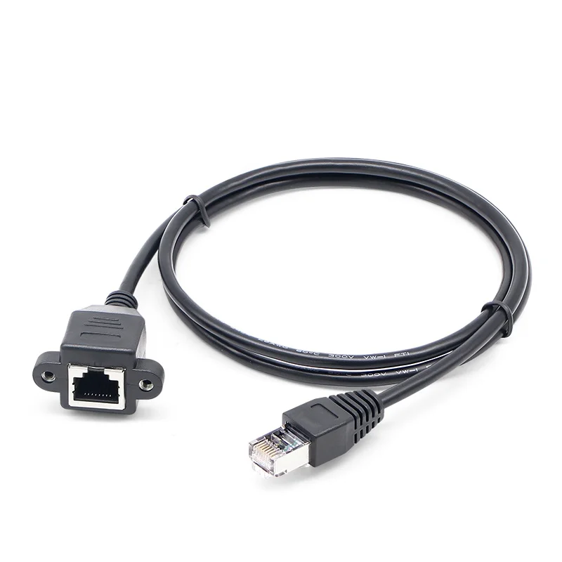CAT5 RJ45 Cable Male to Female Screw Panel Mount Ethernet LAN 100M Network 8 Pin Extension Cable For industrial chassis computer