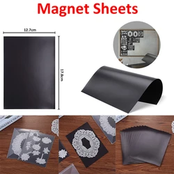 1/10pcs 0.3/0.5mm Thickness Magnet Sheet Rubber Flexible Soft Black Mat For Organizing Cutting Dies One Side Magnetic