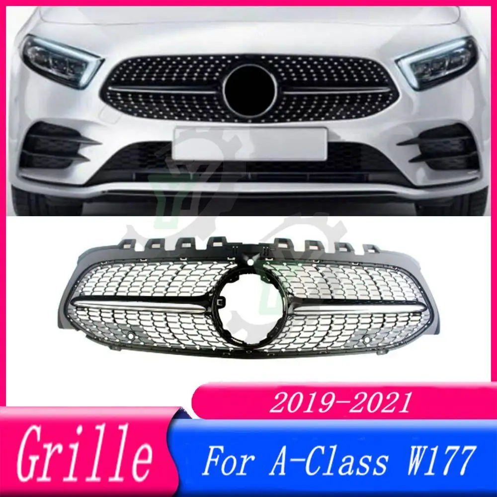 2019 2020 2021 Front Mesh For mercedez A Class W177 amg GT Grill A35 Grille Front Bumper Racing grille A180 A200 A250 2019-2021