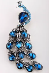 Peacock stretch long ring for women fashion jewelry cute crystal scarf clip buckle dropshipping