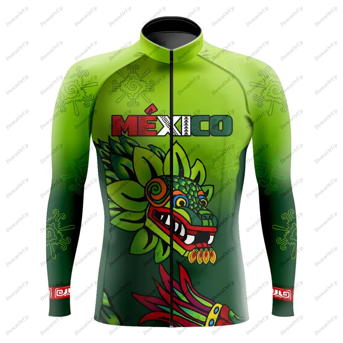 Mexico Aztec Men\'s Long Sleeve Cycling Jersey Maillot Ciclismo Hombre Equipment BIke ropa Professional Cycling Clothing