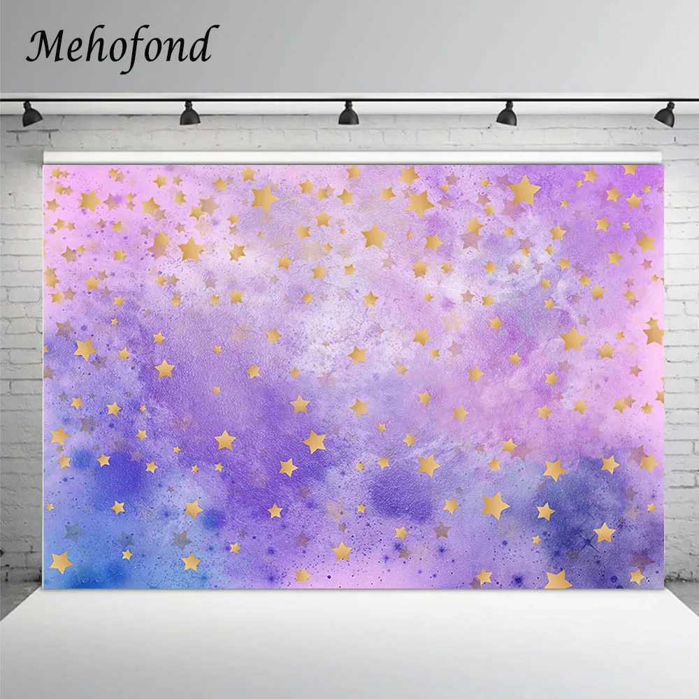 

Photography Background Purple Fantasy Sky Gold Twinkle Little Star Newborn Baby Shower Birthday Backdrop Photo Studio Photozone