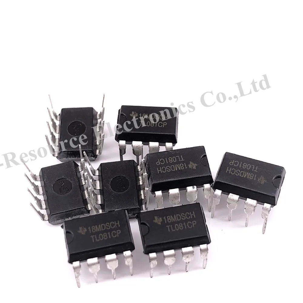 (100 uds) TL081CP DIP-8 amplificadores operacionales de entrada JFET TL081 DIP8 para circuito integrado electrónico