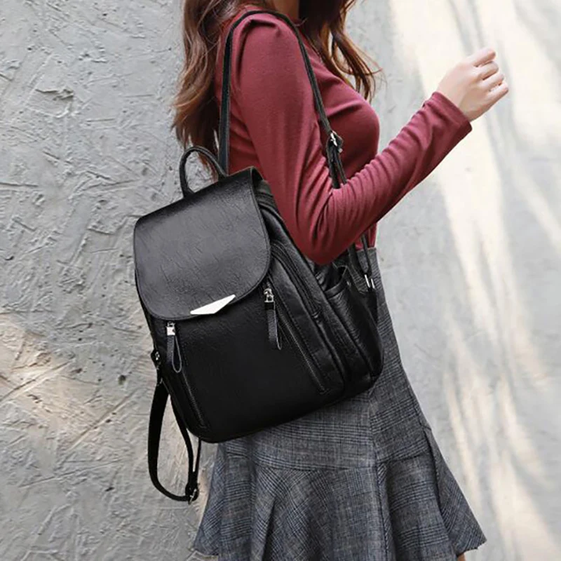 New Arrival Pu Leather Backpack Shoulder Bags For Women Fashion Travel Knapsack High Quality Rucksack School Bag