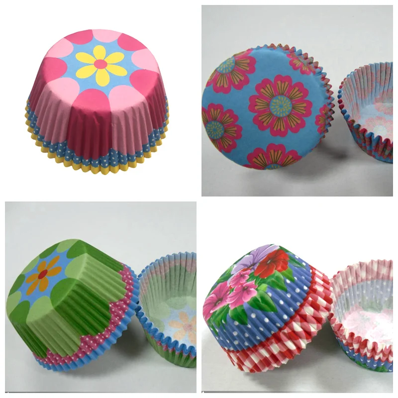 50x petal flower wedding Cupcake Liners Black/Blue/Green/Pink/Red/Purple muffin cases baking Cup cake mold 4 birthday cake tool