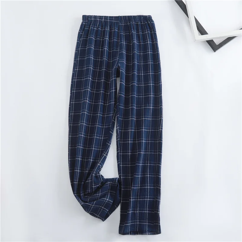 Newest Men's Cotton Plaid Design Straight Long Trousers Multi Colors Men Pajama Pants for Homewear Mens Cotton Pajamas Pants